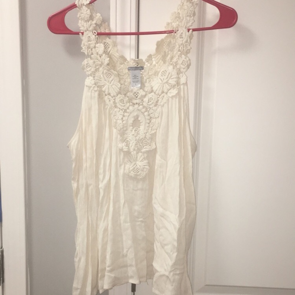 Cream Floral tank top